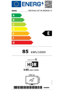 Regal 65R75UA11 4K Ultra HD 65" 165 Screen Android Smart LED TV with Satellite Receiver
