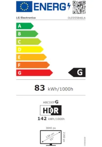 LG OLED55B46LA 4K Ultra HD 55" 140 Screen Satellite Receiver webOS Smart OLED TV