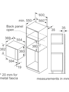 Bosch BEL554MS0 25 lt Inox Built-in Microwave Oven