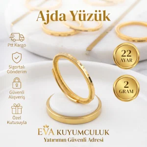 22 Ayar Altın Ajda Yüzük (1,90-2,05 gr)