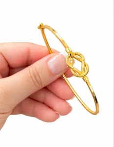 3g 14K Gold "Ajda" Infinity Pattern Bangle (19 cm) 