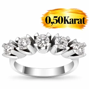 0,50 Karat Beştaş Pırlanta Yüzük 