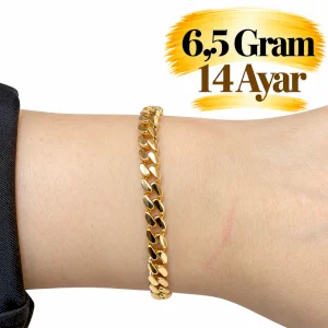 14 Ayar Altın İnce  Gurmet Zincir Bileklik | Gram aralığı: 6,20 - 6,50 g
