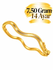 14  Ayar Altın Zikzak Ajda Bilezik  | Gram aralığı: 7,30 - 7,50 g