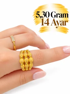 3' lü Dorikalı Altın Yüzük  | Gram aralığı: 5,00 - 5,30 g