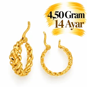 Burma Halka Altın Küpe | Gram aralığı: 4,40 - 4,60 g